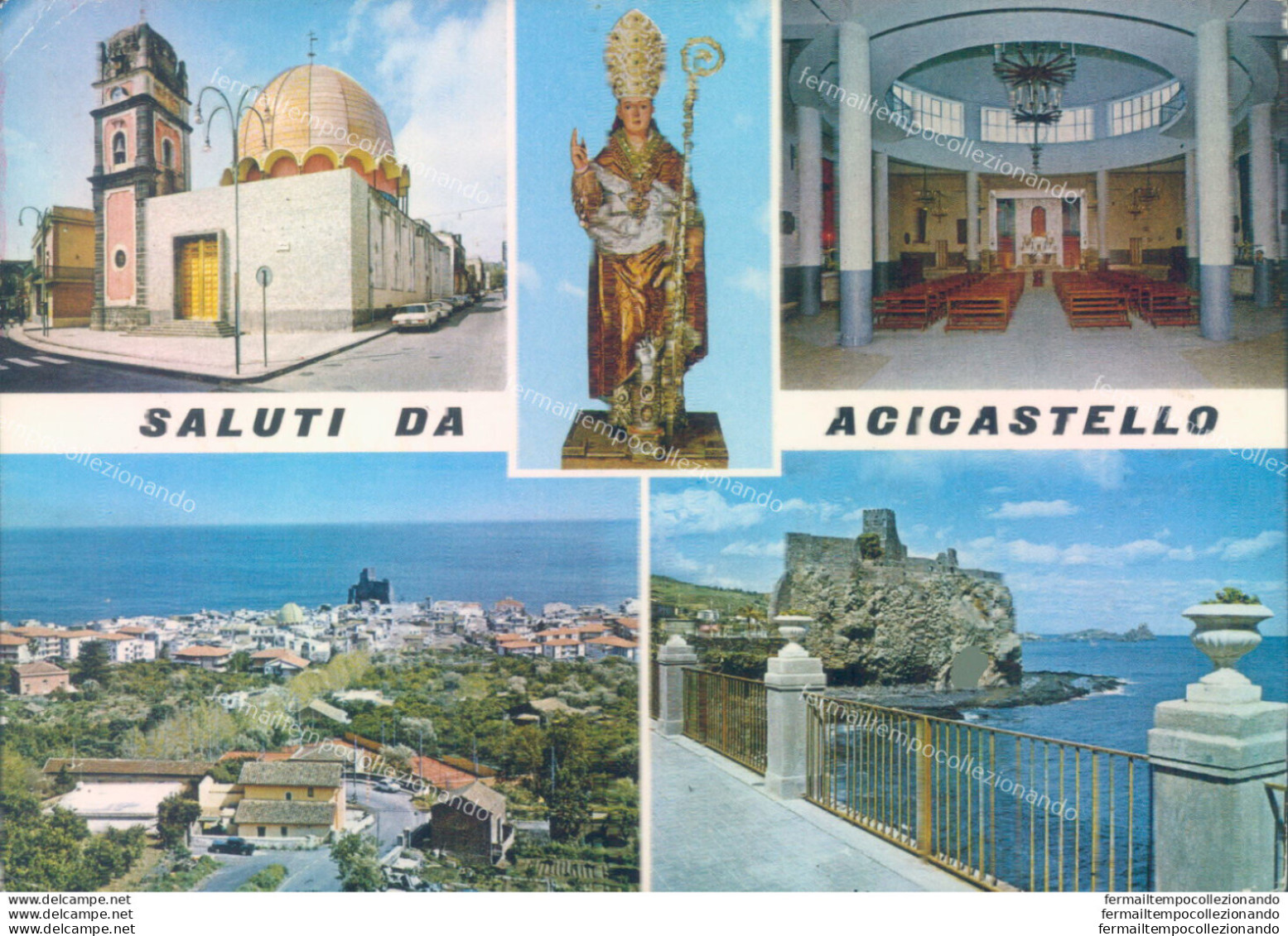 Ab293 Cartolina Saluti Da Acicastello Provincia Di Catania - Catania