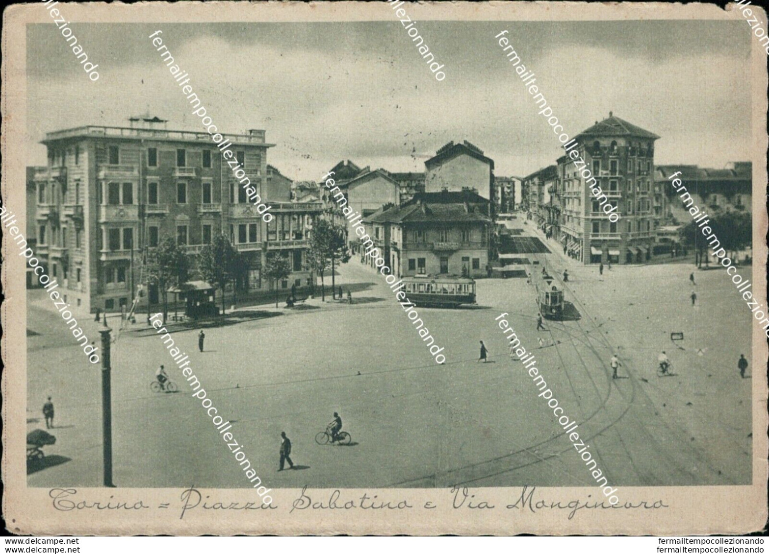 Bb250 Cartolina Torino Citta' Piazza Sabatino 1940 - Andere & Zonder Classificatie