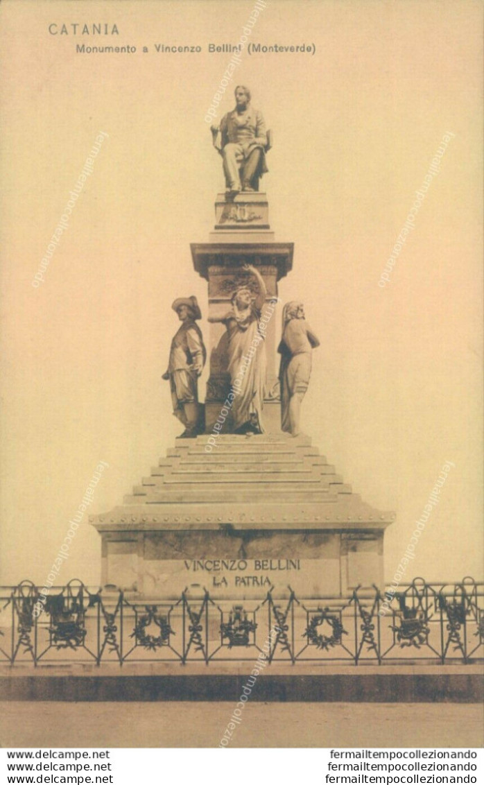 Ab229 Cartolina Catania Citta' Monumento A Vincenzo Bellini - Catania