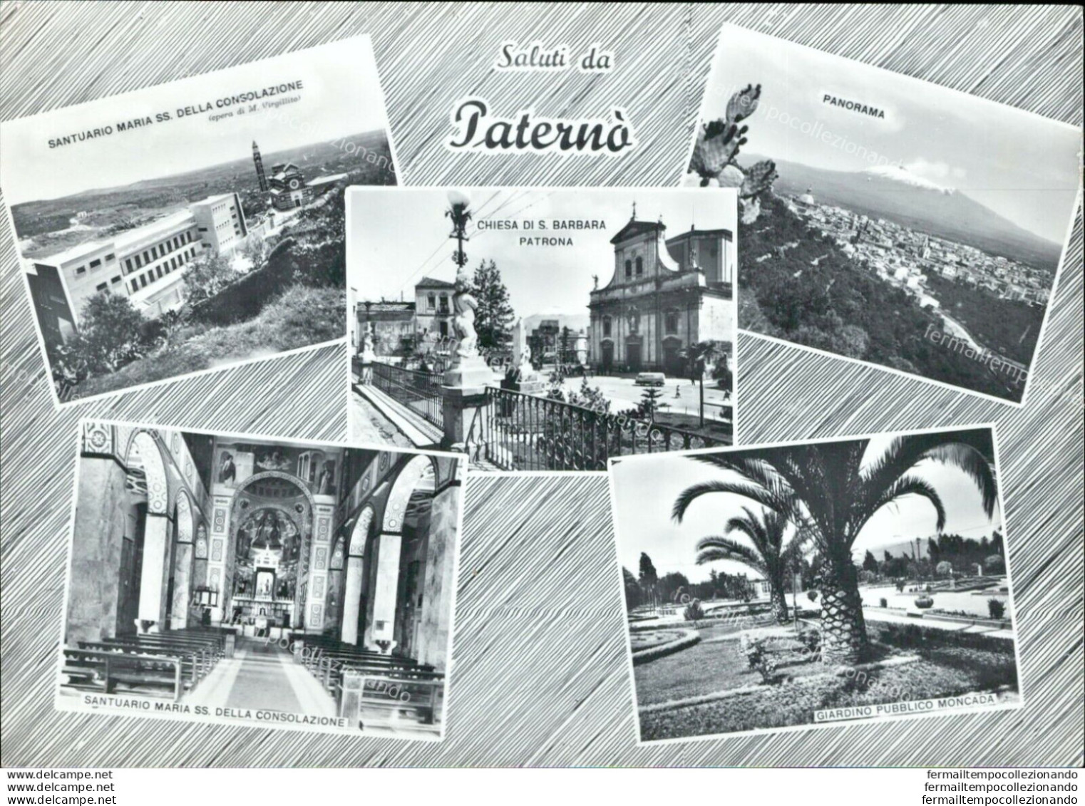 Ah464 Cartolina Saluti Da Paterno' Provincia Di Catania - Catania