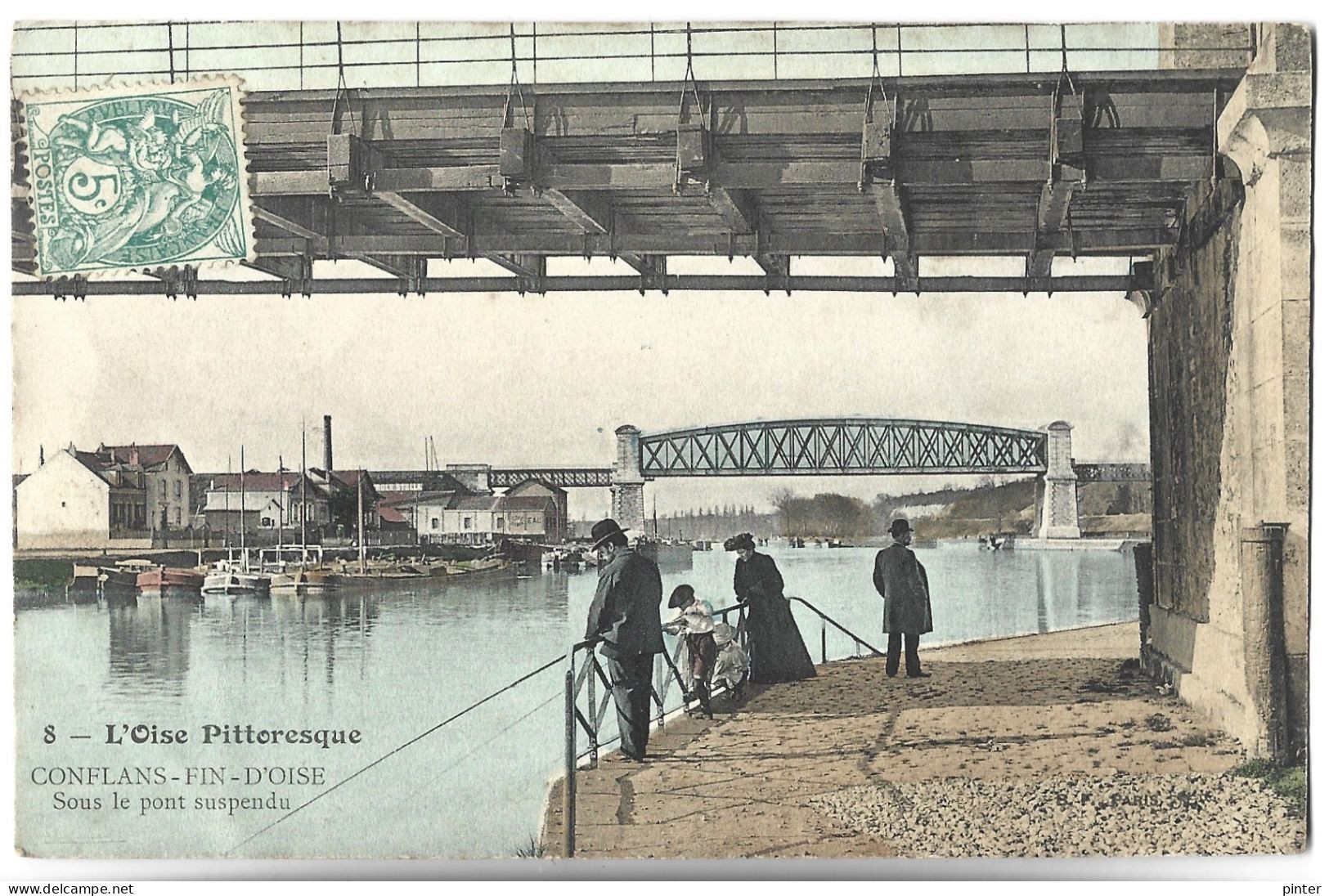 CONFLANS FIN D'OISE - Sous Le Pont Suspendu - Pêcheurs - PENICHE - Otros & Sin Clasificación