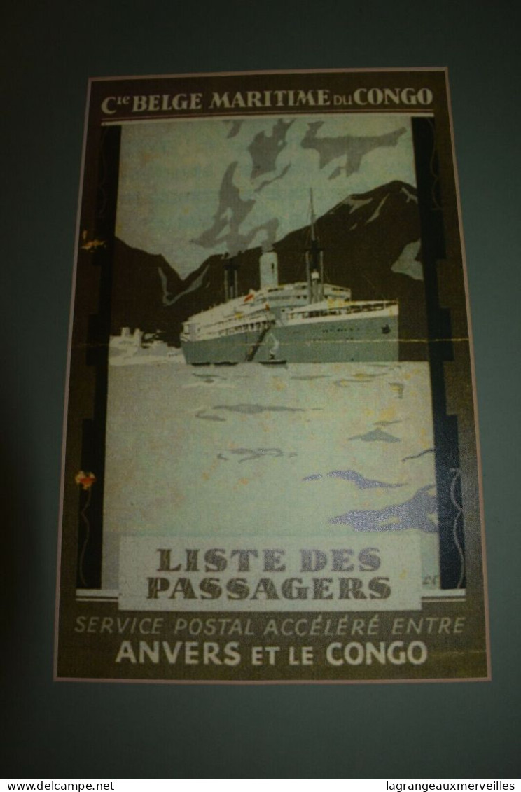E1 Ancienne Affiche - Photo - Liste Des Passagers Bateau Congo Anvers - Affiches