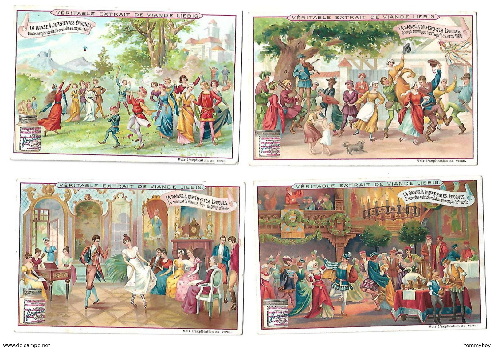 S 770, Liebig 6 Cards, La Danse à Différentes époques  (ref B21) - Liebig