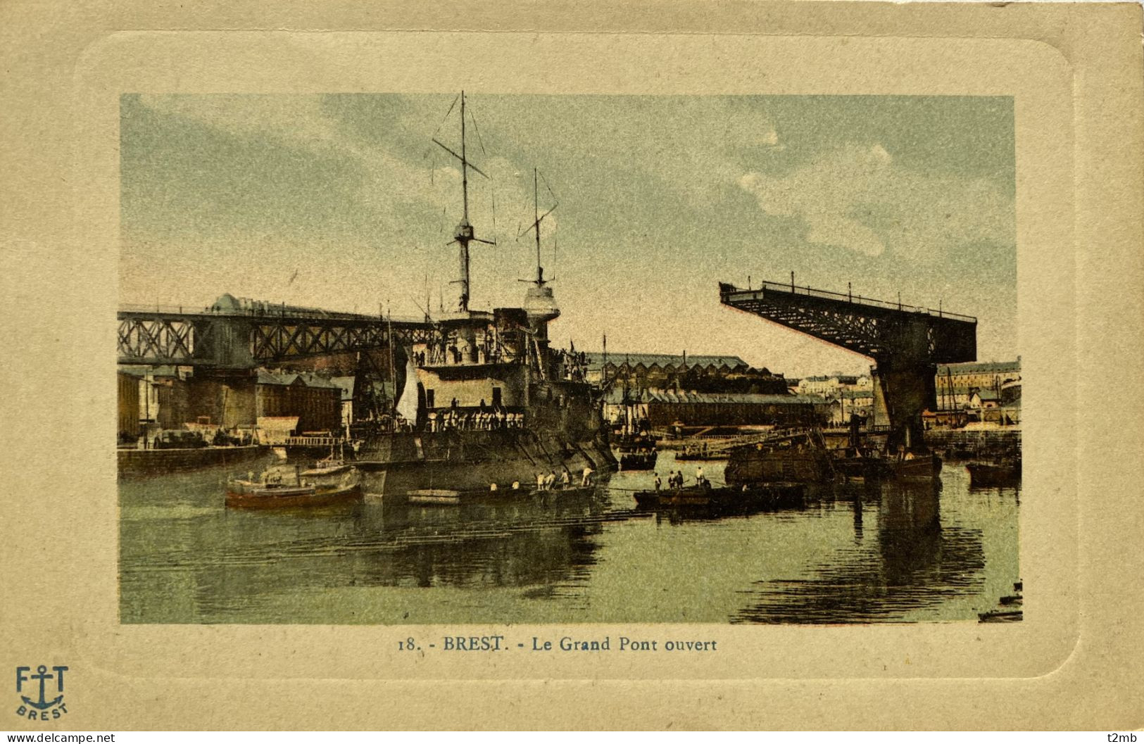 CPA BREST (Finistère). Le Grand Pont Ouvert (n° 18) - Brest