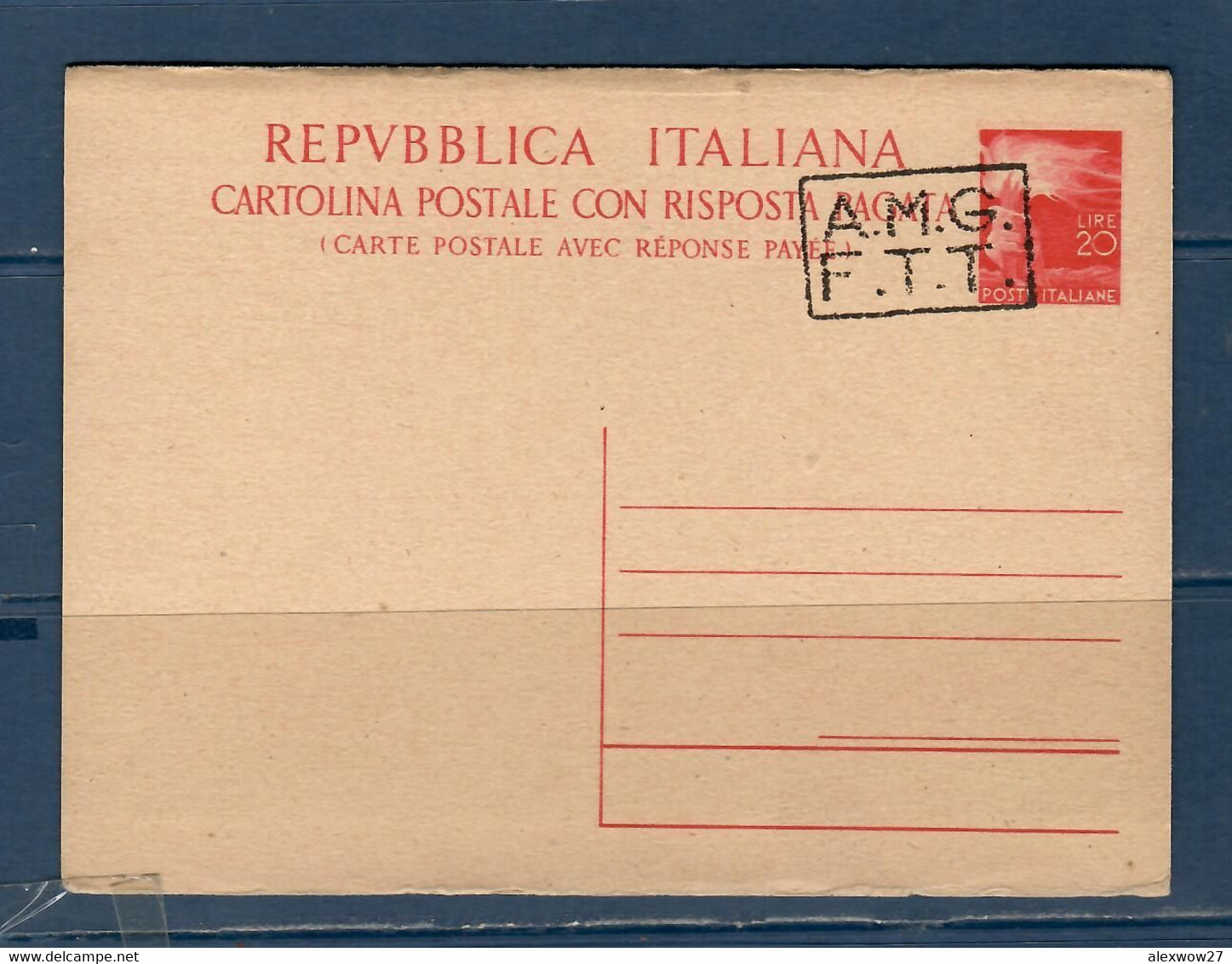 TRIESTE A ( AMG FTT) 1948 CARTOLINA  POSTALE  CON RISPOSTA NUOVO - Nuevos