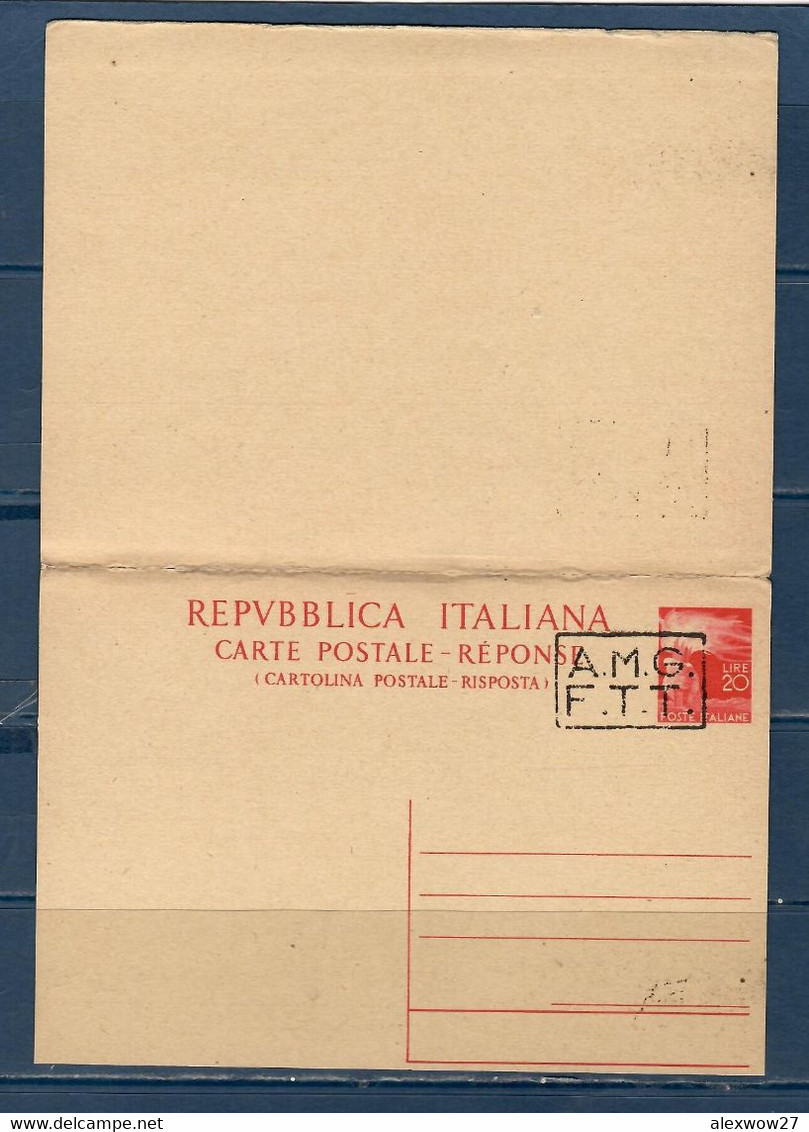 TRIESTE A ( AMG FTT) 1948 CARTOLINA  POSTALE  CON RISPOSTA NUOVO - Ongebruikt