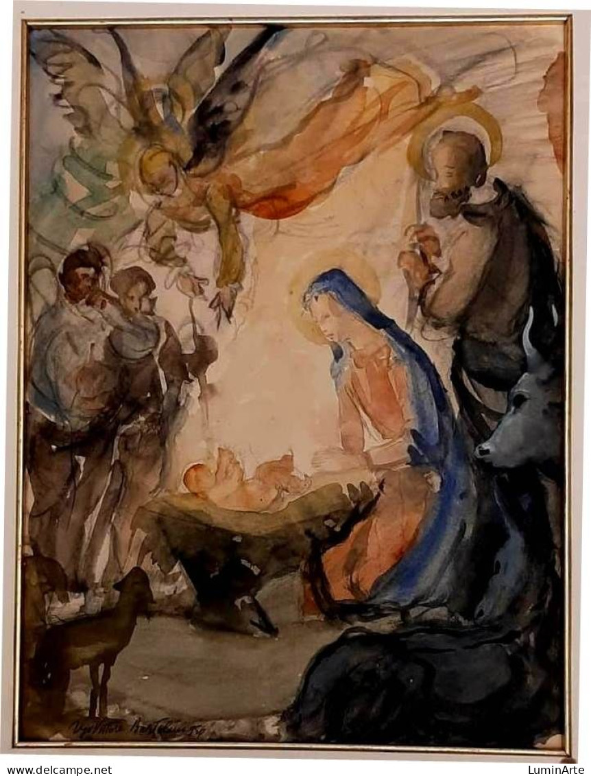 Ugo Vittore Bartolini (1906-1975) "Scena Sacra -1956 - Oils