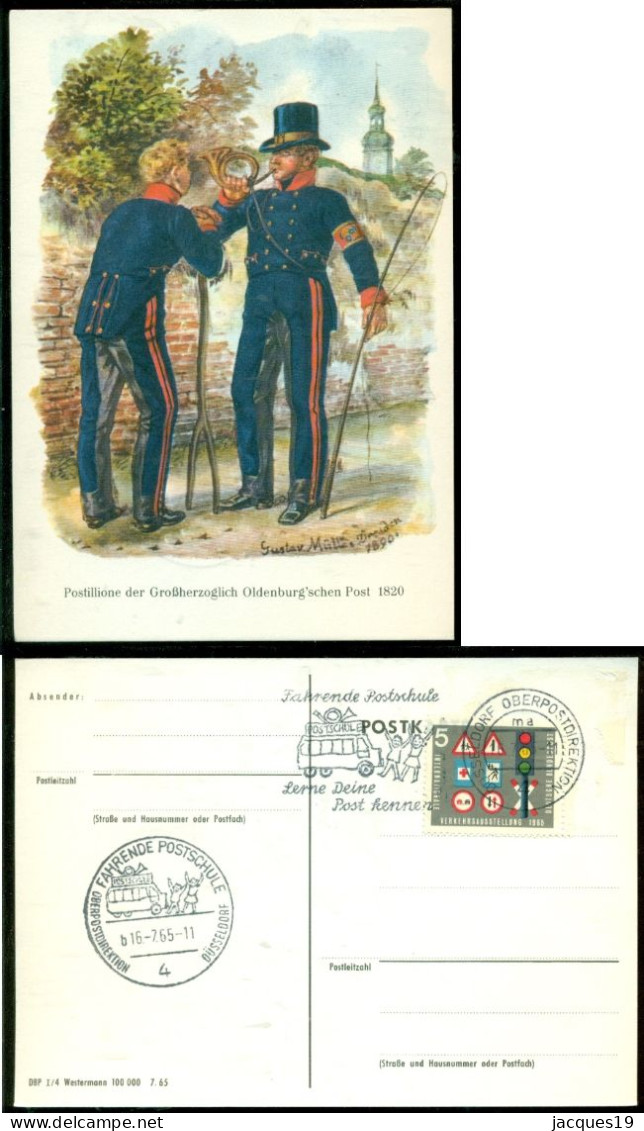 Deutsche Bundespost 15 Postkarte Briefträger, Postilione und Postmeister 1966-1967