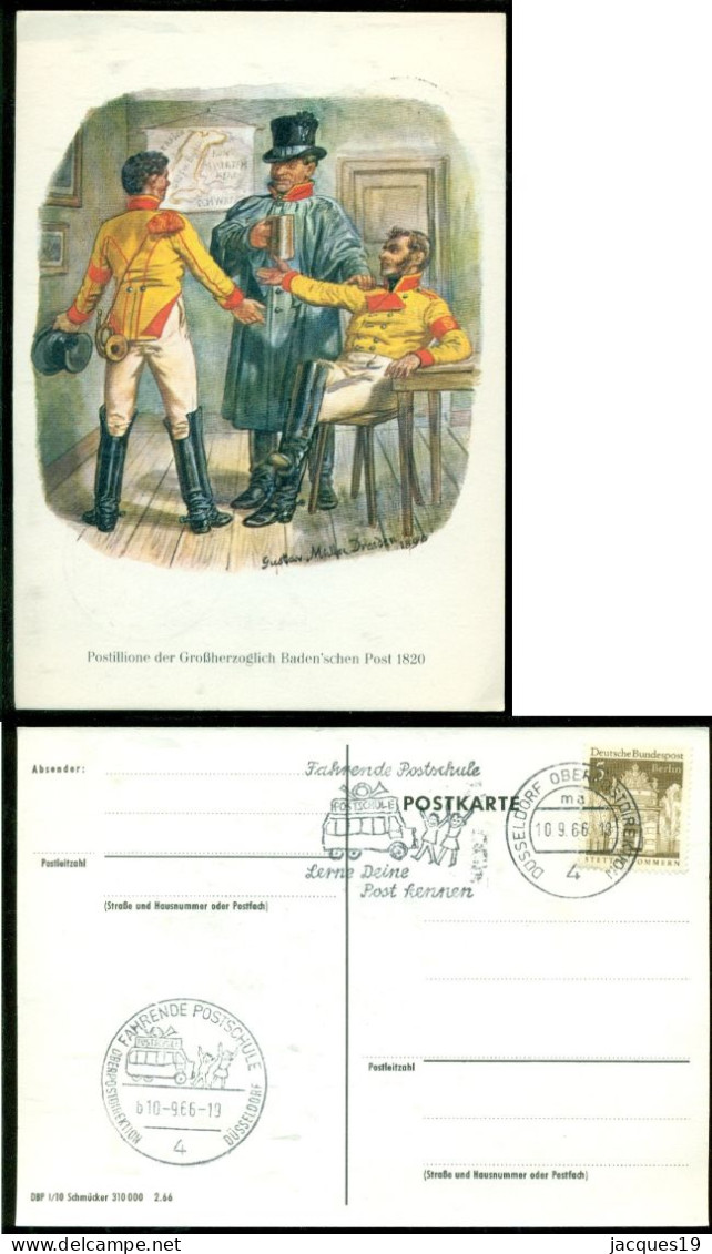 Deutsche Bundespost 15 Postkarte Briefträger, Postilione und Postmeister 1966-1967