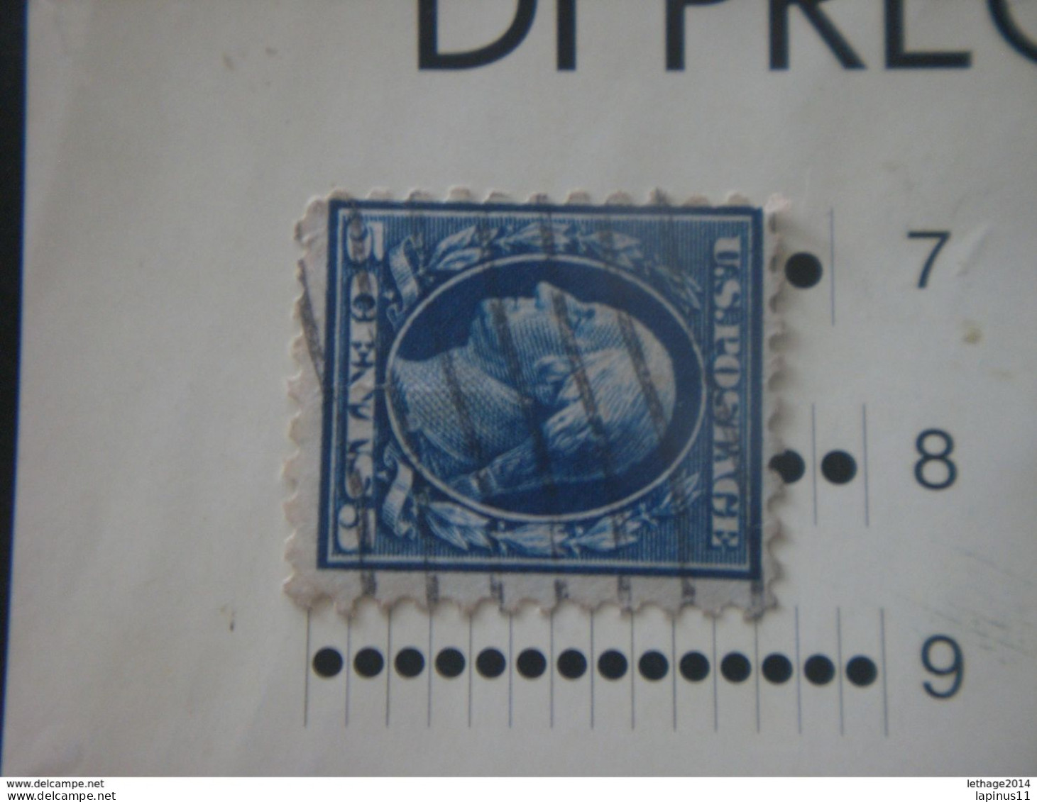 UNITED STATE EE.UU ÉTATS-UNIS US USA 1914 5c Washington Deep Blue PERF. 9 Watermarked 191 - Gebruikt