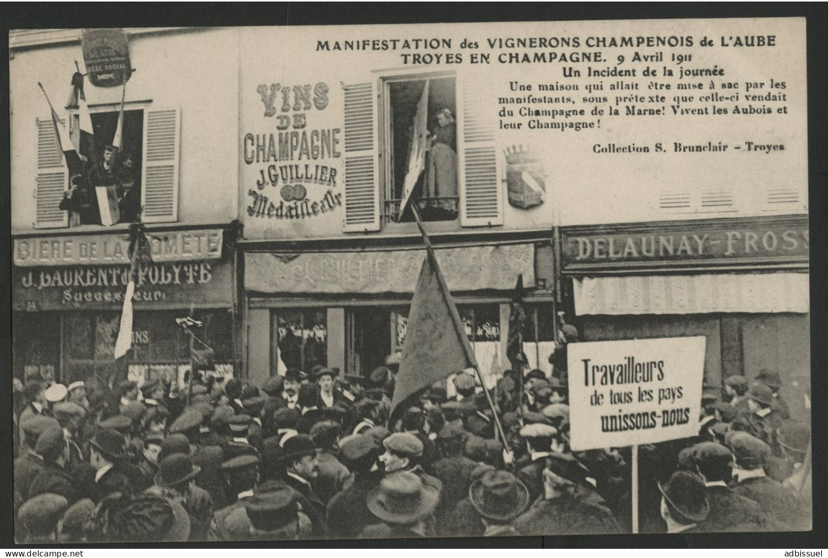 Manifestations Viticoles Champagne, Un Incident De La Journée / Mise à Sac D'une Maison - Troyes