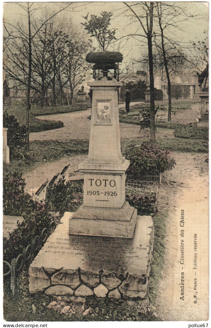 CPA TOILÉE DE ASNIÈRES  (HAUTS DE SEINE)  CIMETIÈRE DES CHIENS - Asnieres Sur Seine