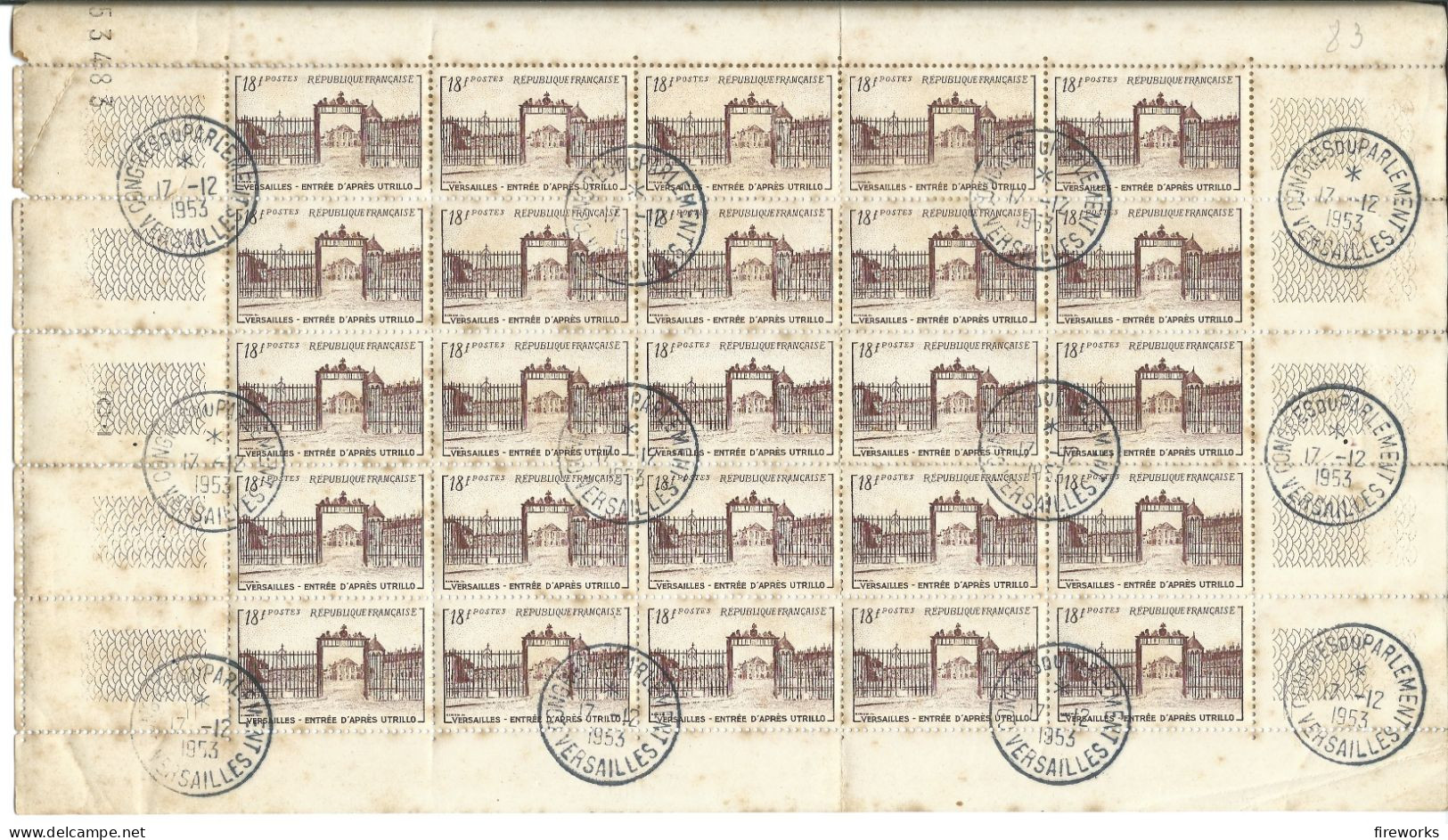 FRANCE BLOC FEUILLET 1952 YT 953 - Congrès De Versailles 1953 - Used Stamps