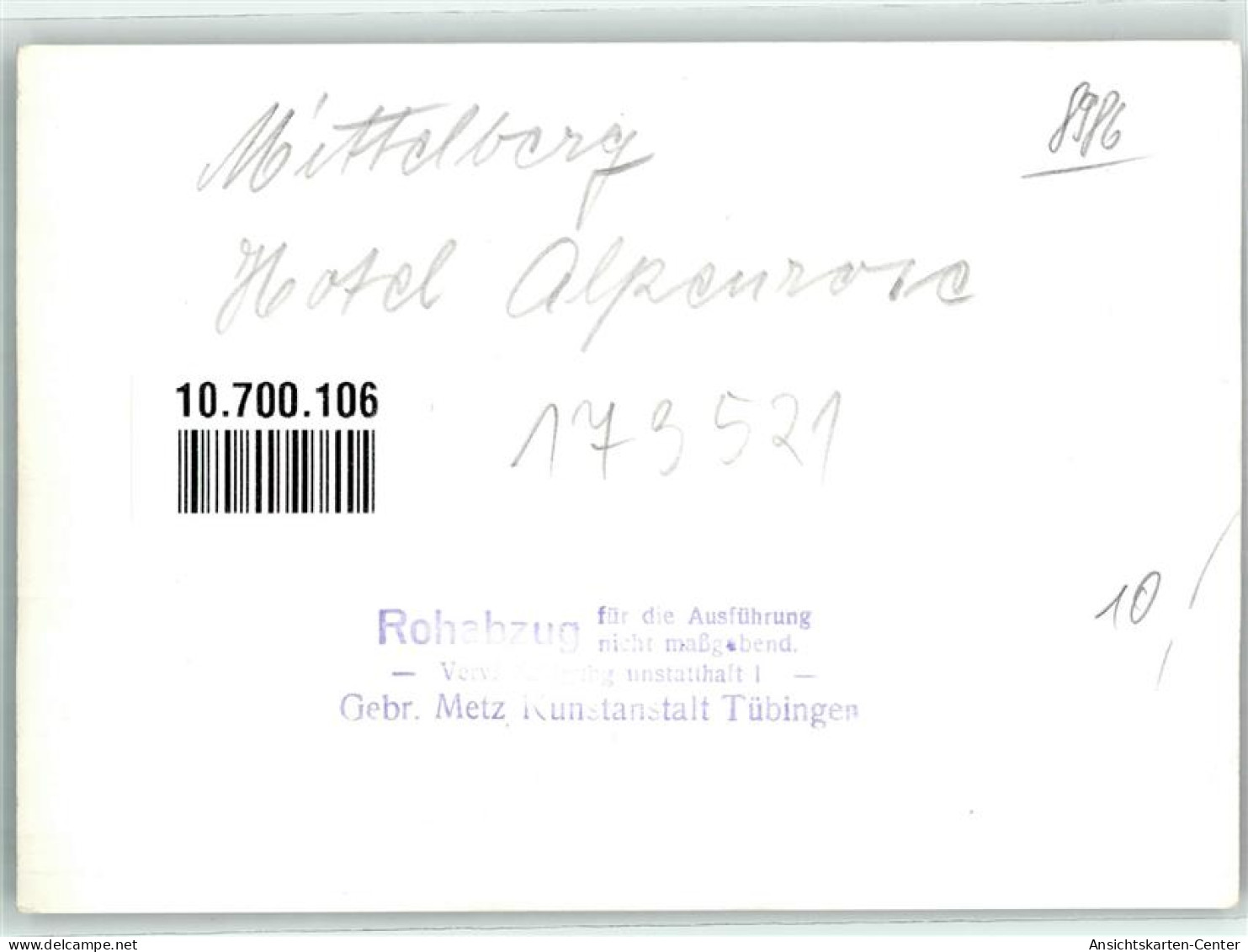 10700106 - Mittelberg , Kleinwalsertal - Otros & Sin Clasificación