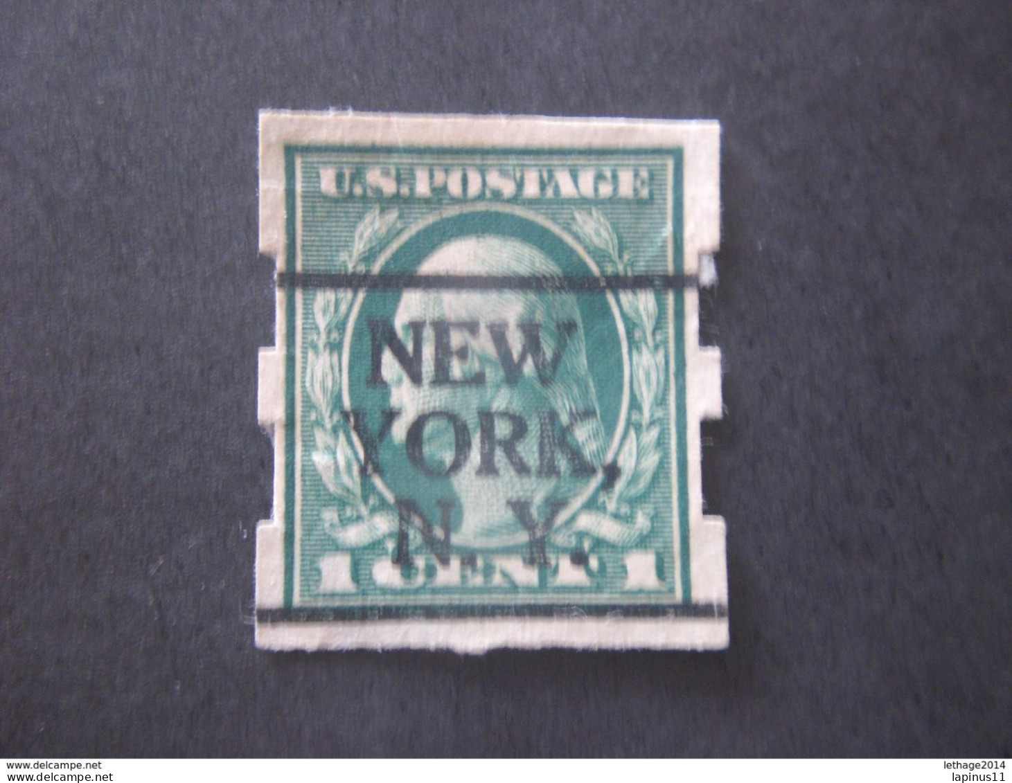 UNITED STATE EE.UU ÉTATS-UNIS US USA 1916 1 Cent Green Washington Issues With The New York N.Y. Precancel And Schermack - Usados