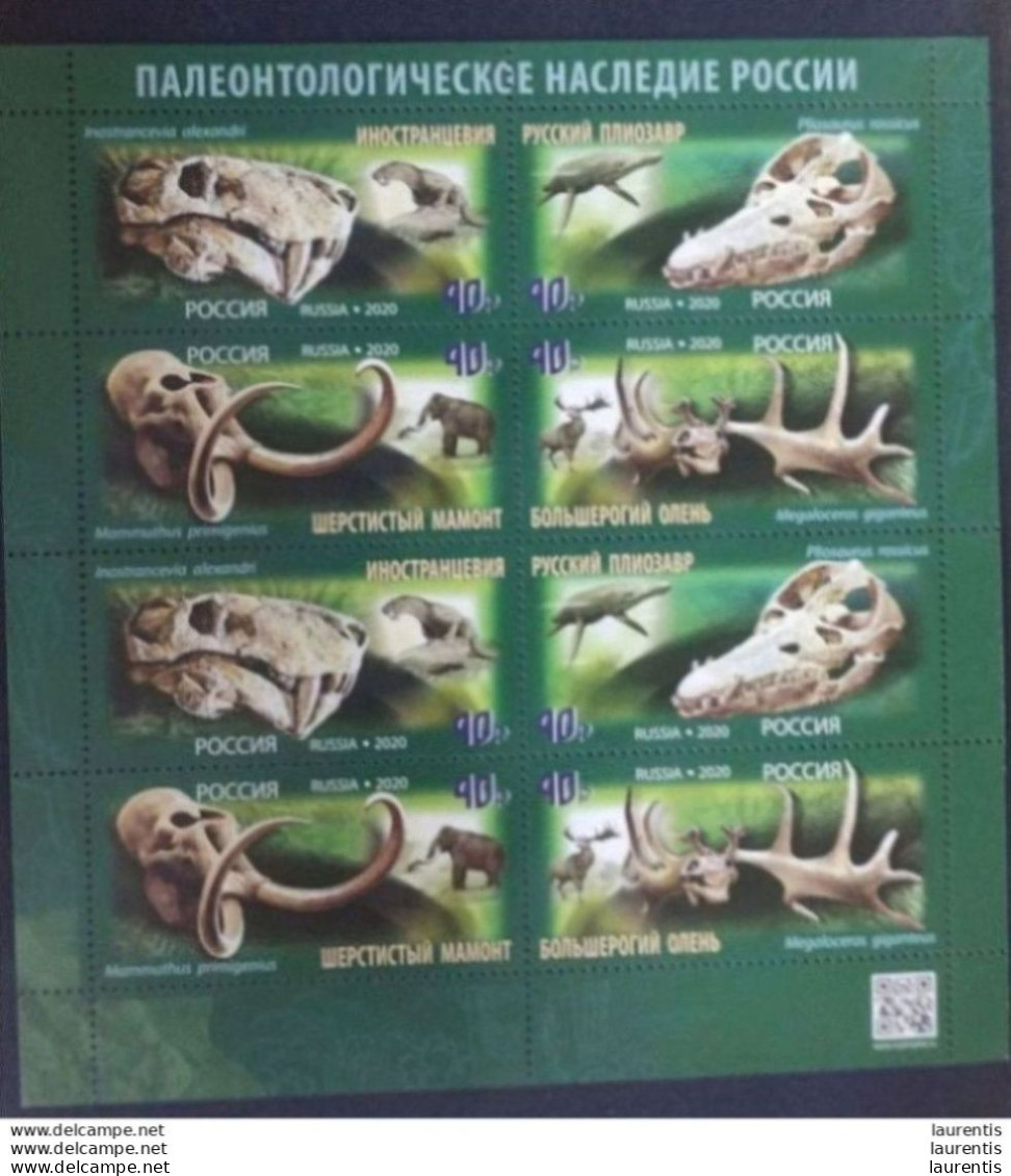 D647  Prehistoric Fauna - Fossils - Russia 2020 Sheetlet MNH - 4,85 - Prehistóricos