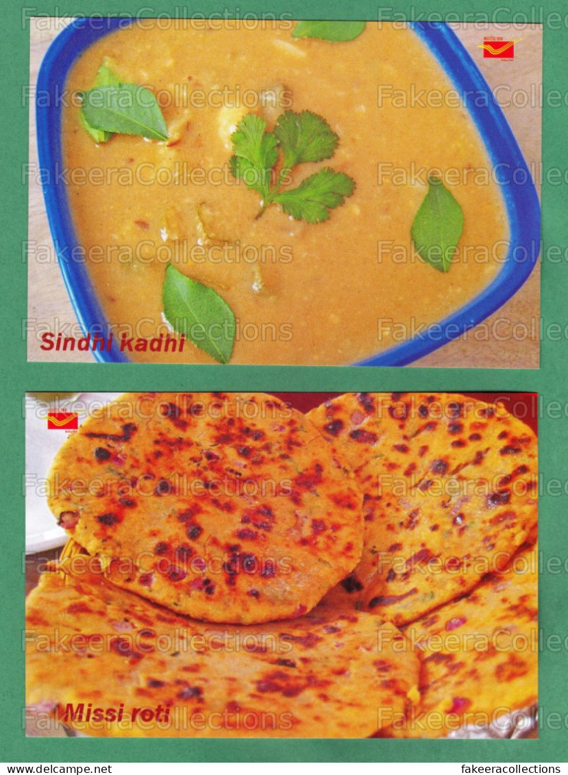 INDIA 2023 Inde Indien - INDIAN CUISINES Picture Post Card - Sindhi Kadhi & Missi Roti - Postcards, Food, Postcard - Recettes (cuisine)