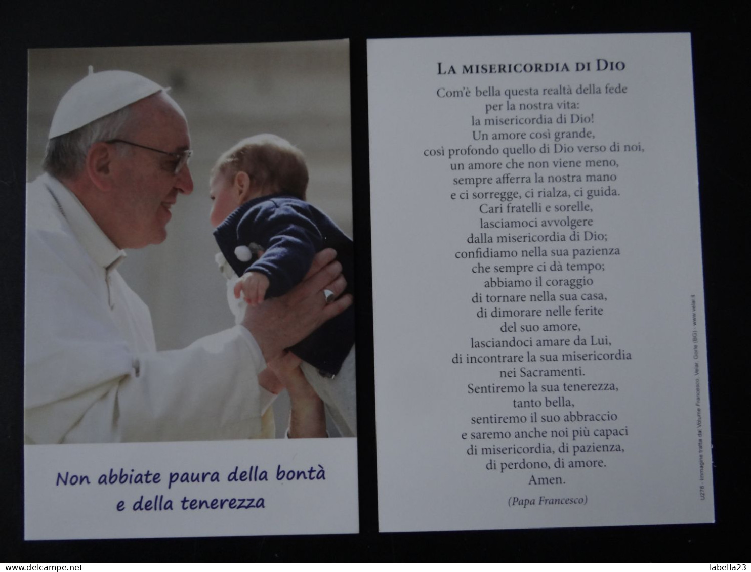 Italienisches Andachtsbild, Gebetszettel, Papa Francesco - Papst Franziskus --2) - Images Religieuses