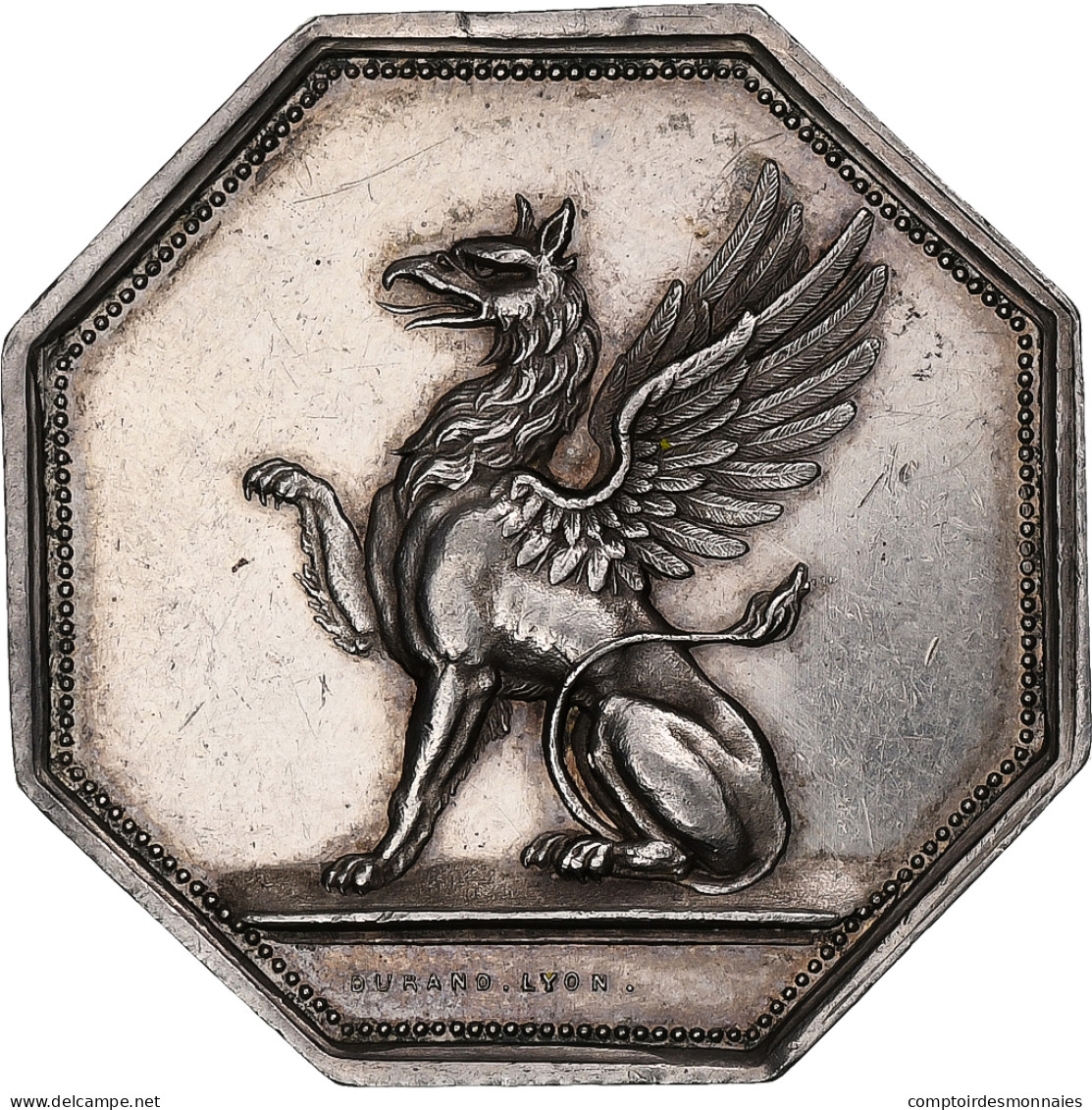 France, Jeton, Société Du Griffon De Lyon, Après 1880, Argent, SUP - Other & Unclassified