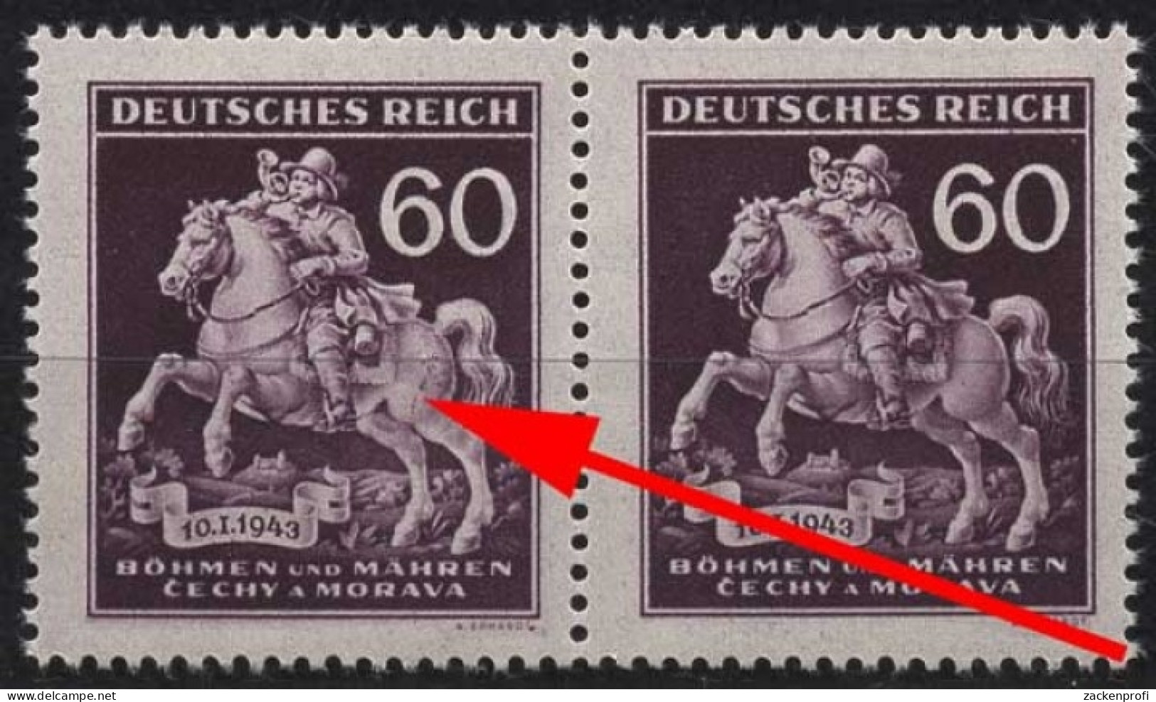 Böhmen & Mähren 113 Postfrisch Mit Plattenfehler XXXVII - Ungebraucht