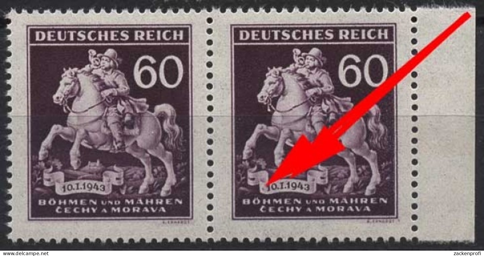 Böhmen & Mähren 113 Postfrisch Mit Plattenfehler XXVII - Nuovi