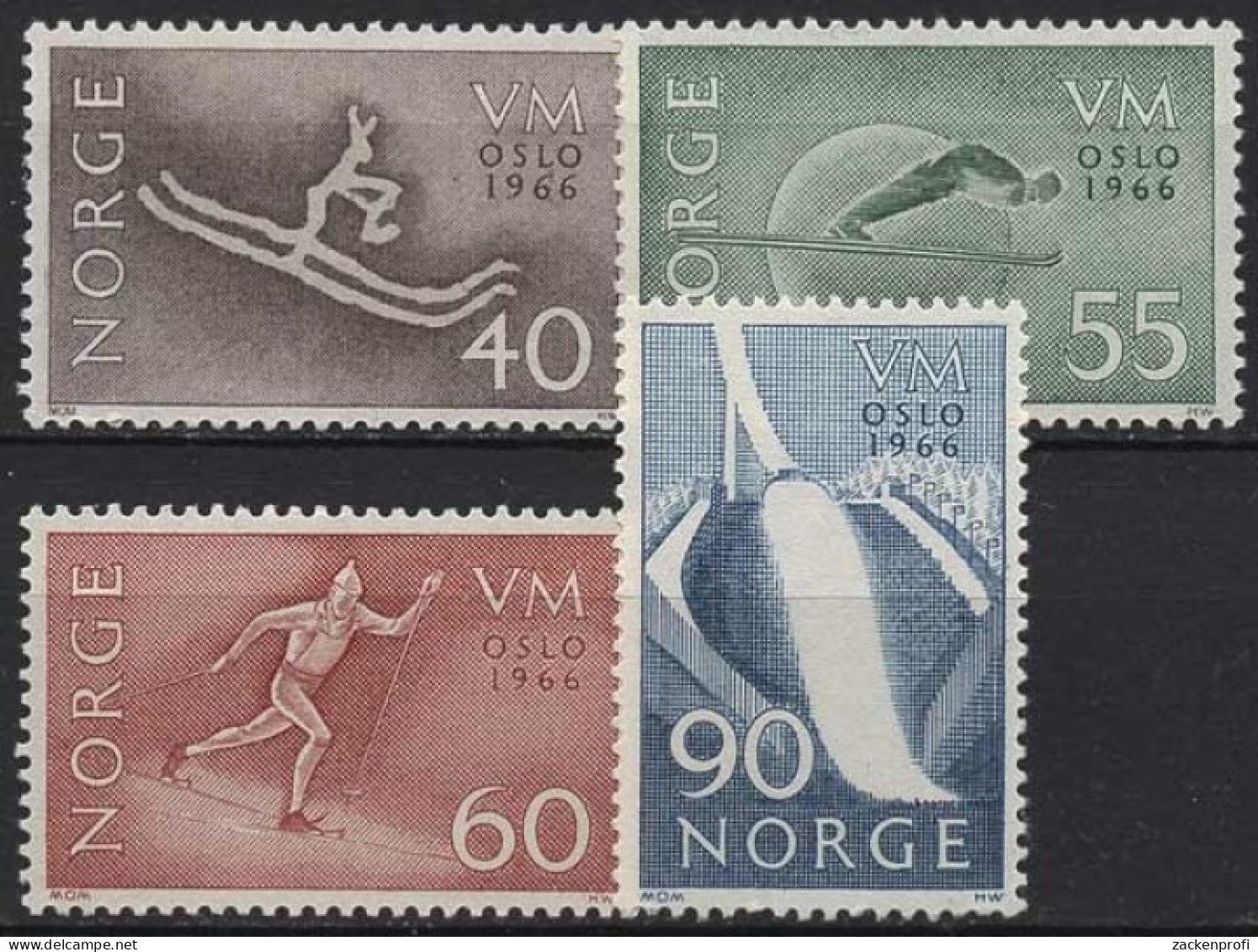 Norwegen 1966 Nordische Skiweltmeisterschaften 537/40 Postfrisch - Unused Stamps