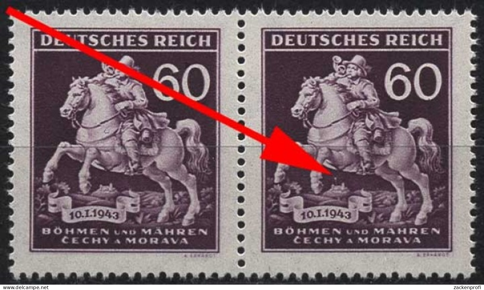 Böhmen & Mähren 113 Postfrisch Mit Plattenfehler XIX - Ungebraucht