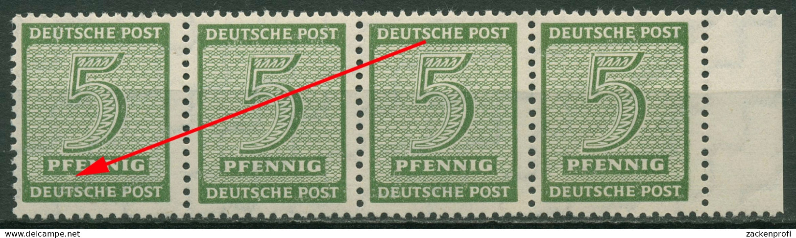 SBZ West-Sachsen Freimarken Ziffern Mit Plattenfehler 128 X W III Postfrisch - Other & Unclassified