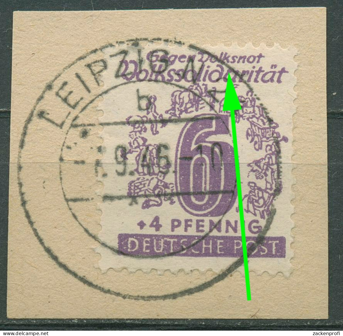 SBZ West-Sachsen 1946 Volkssolidarität Mit Plattenfehler 141 Y I Gestempelt - Other & Unclassified