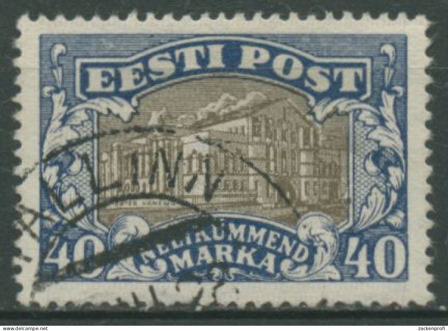 Estland 1927 Freimarke Vanemuine-Theater Dorpat (Tartu) 62 Gestempelt - Estonie
