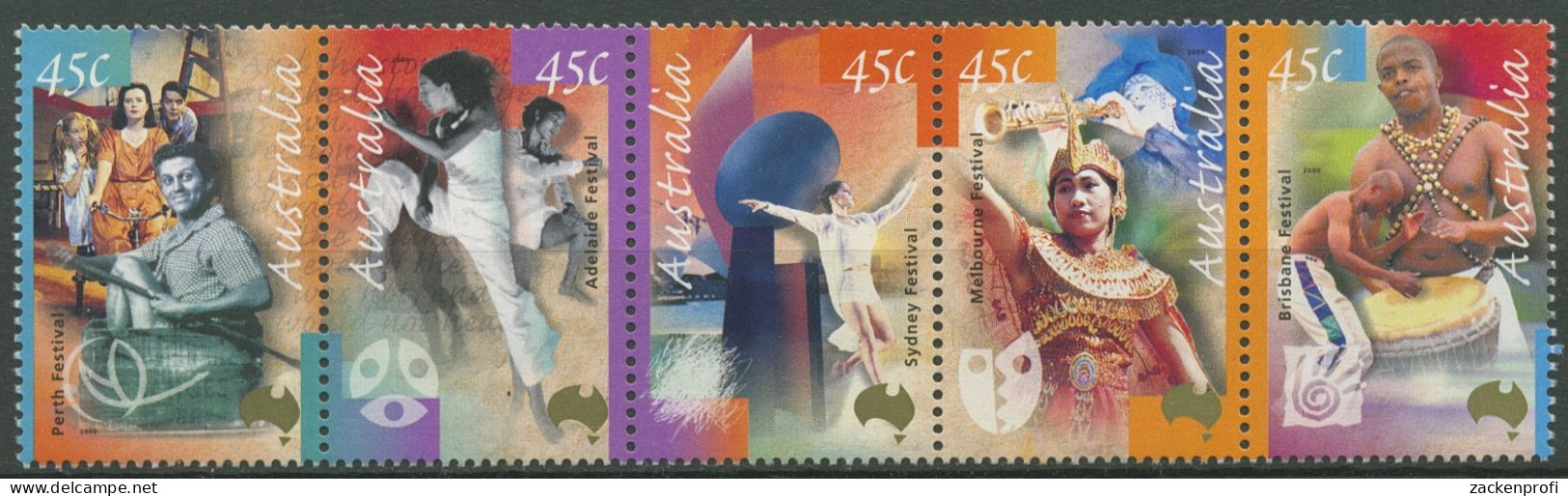 Australien 2000 Kunstfestivals Tänzer Musiker 1902/06 ZD Postfrisch (C29437) - Mint Stamps