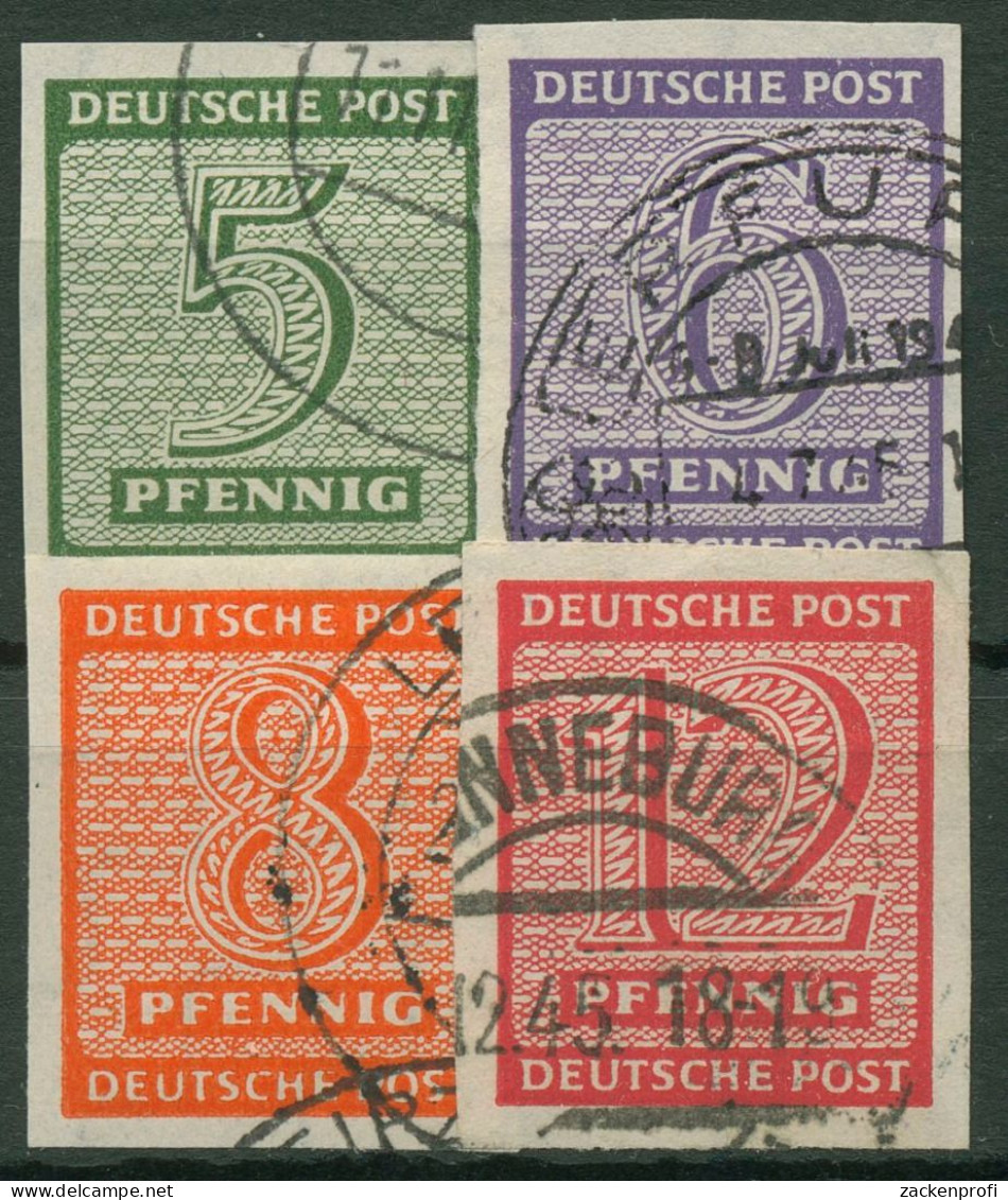 SBZ West-Sachsen 1945 Freimarken Ziffern Mit WZ X 116/19 X Gestempelt - Autres & Non Classés