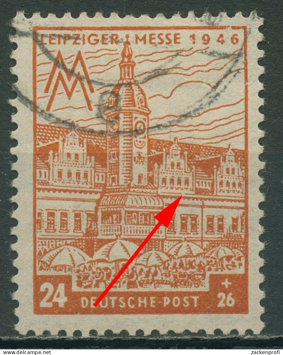 SBZ West-Sachsen 1946 Leipziger Messe WZ Y Plattenfehler 164 AY II Gestempelt - Autres & Non Classés
