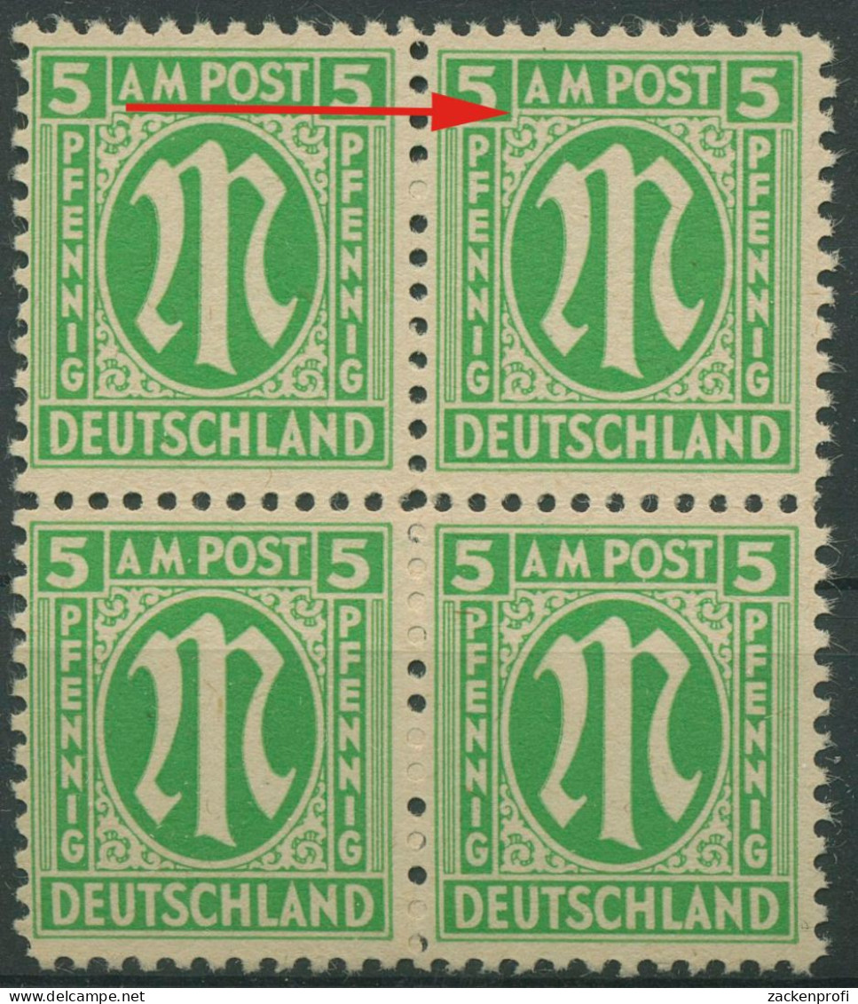 Bizone 1945 Am. Druck Mit Plattenfehler 3z F 57, Papier Z Postfrisch (R7447) - Ungebraucht