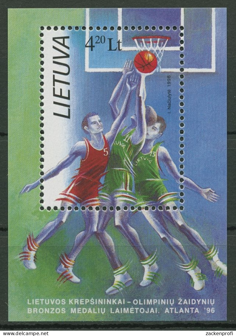 Litauen 1996 Olympia Basketball Block 8 Postfrisch (C90152) - Litouwen