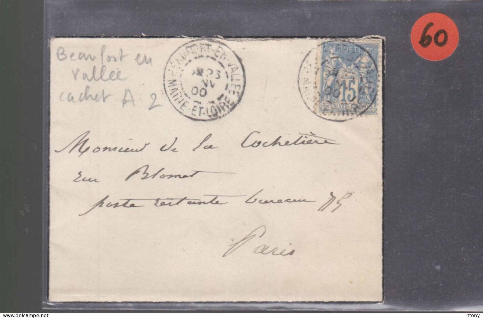 Un Timbre  15 C Type Sage   Sur Enveloppe  ( S.C )   1900   Destination Paris - 1877-1920: Semi Modern Period