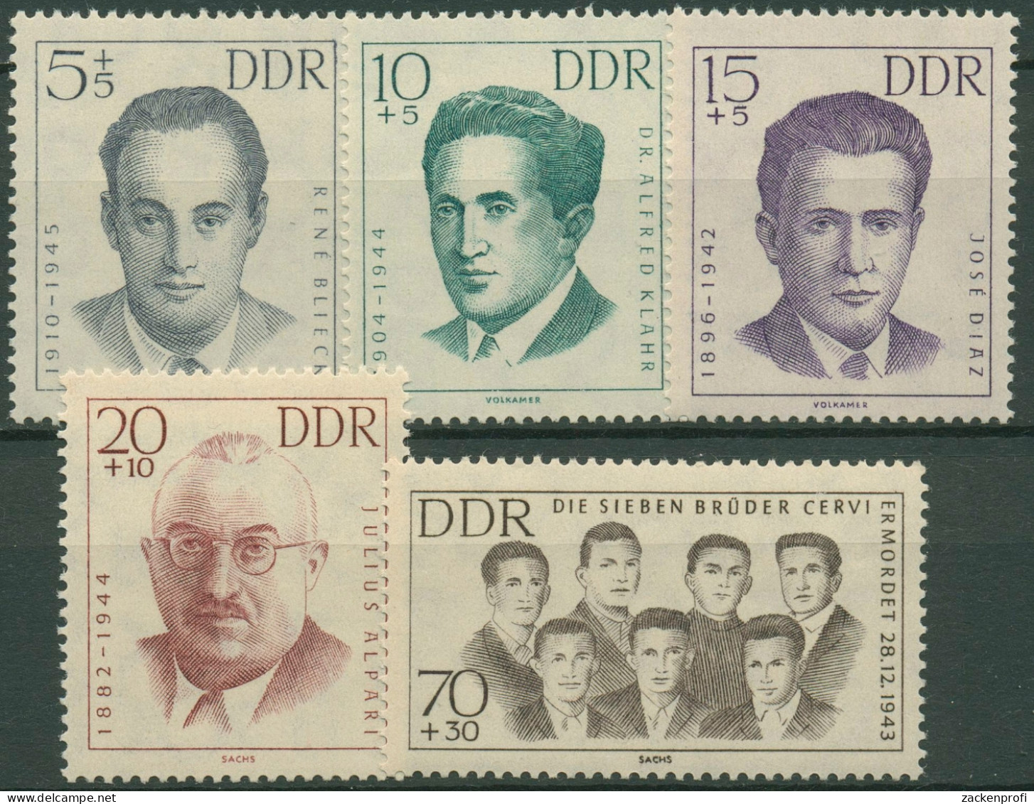 DDR 1962 Gedenkstätten Antifaschisten KZ-Opfer 918/22 Postfrisch - Unused Stamps