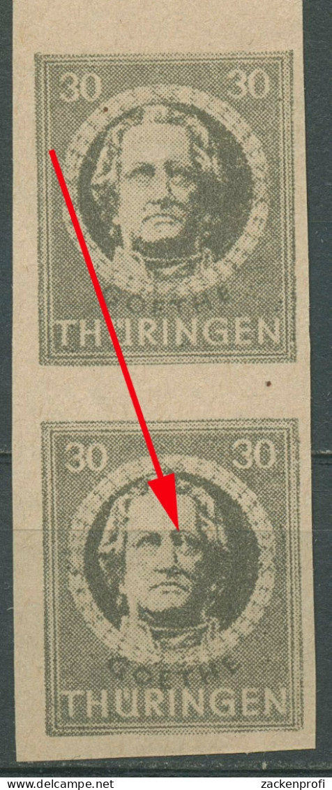 SBZ Thüringen 1945 Freimarke Mit Plattenfehler 99 BX At I Postfrisch - Other & Unclassified