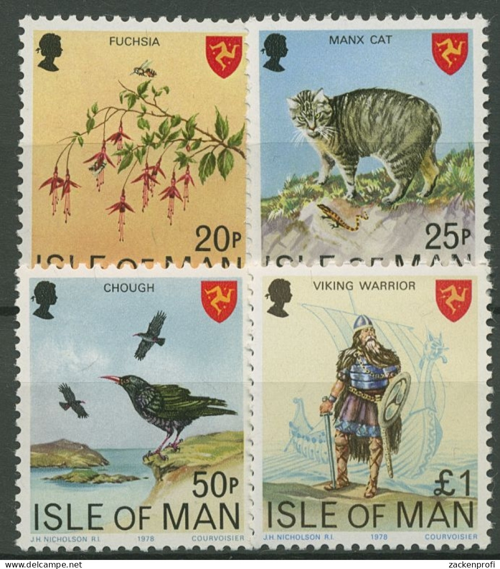 Isle Of Man 1978 Freimarken Tiere Pflanzen 133/36 Postfrisch - Isle Of Man