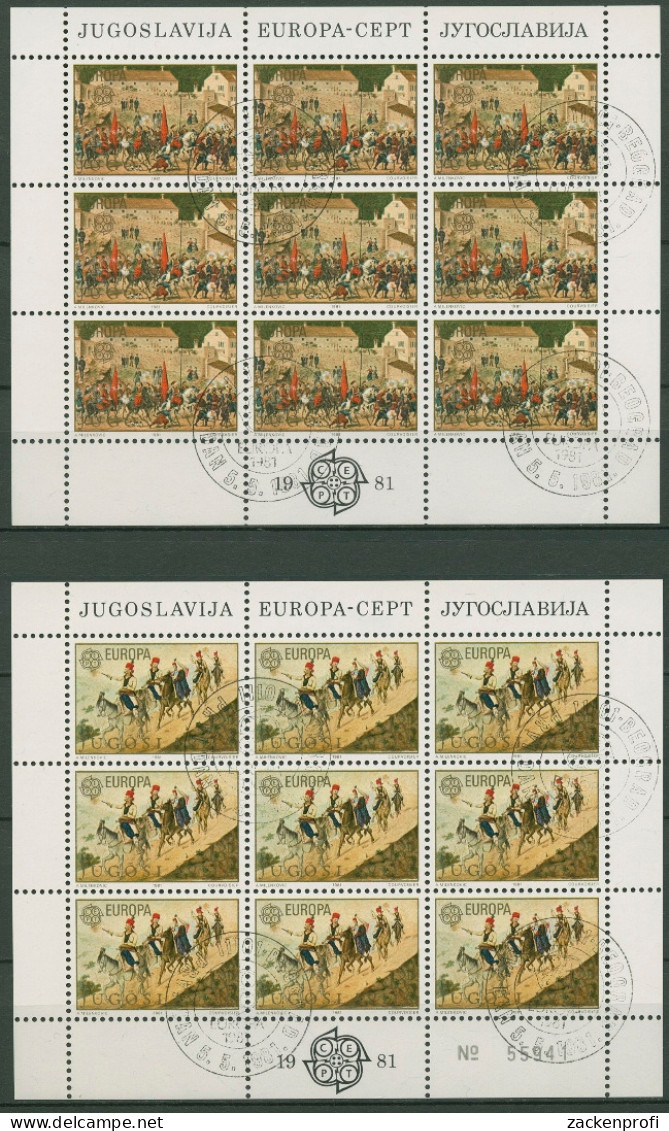 Jugoslawien 1981 Europa CEPT Folklore Kleinbogen 1883/84 K Gestempelt (C93637) - Blocks & Kleinbögen