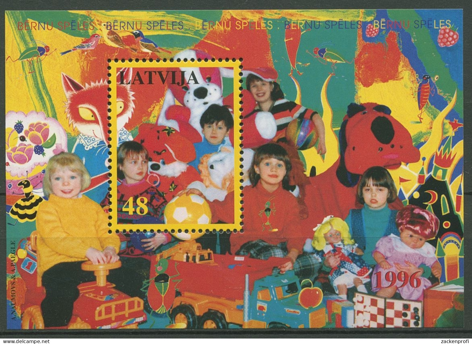 Lettland 1996 Kinder Kinderspiele Block 8 Postfrisch (C92893) - Letonia