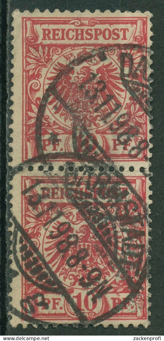 Deutsches Reich 1889 Krone/Adler 47 D Senkrechtes Paar Gestempelt Geprüft - Oblitérés