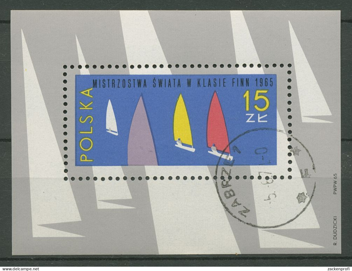 Polen 1965 Segel-WM Finn-Dingi Block 36 Gestempelt (C93253) - Blocs & Feuillets