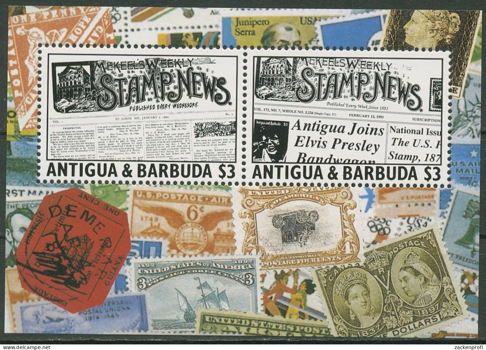 Antigua & Barbuda 1993 Philatelistenzeitung Block 261 Postfrisch (C95737) - Antigua Und Barbuda (1981-...)