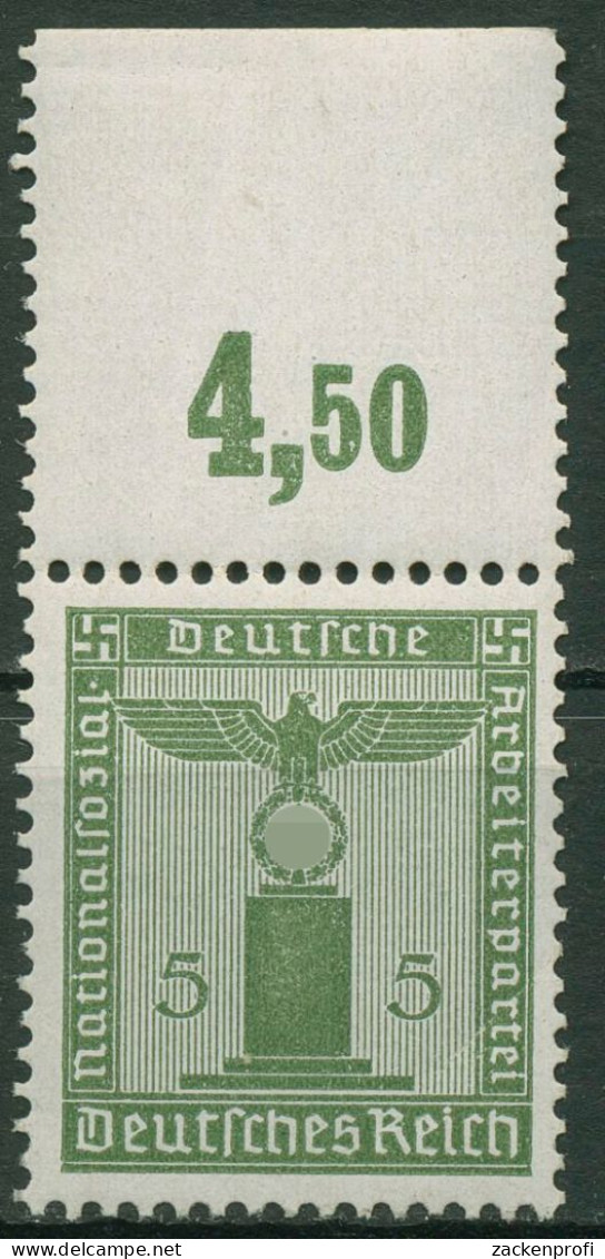 Deutsches Reich Dienst 1942/44 Platte Oberrand D 158 P OR Postfrisch - Service