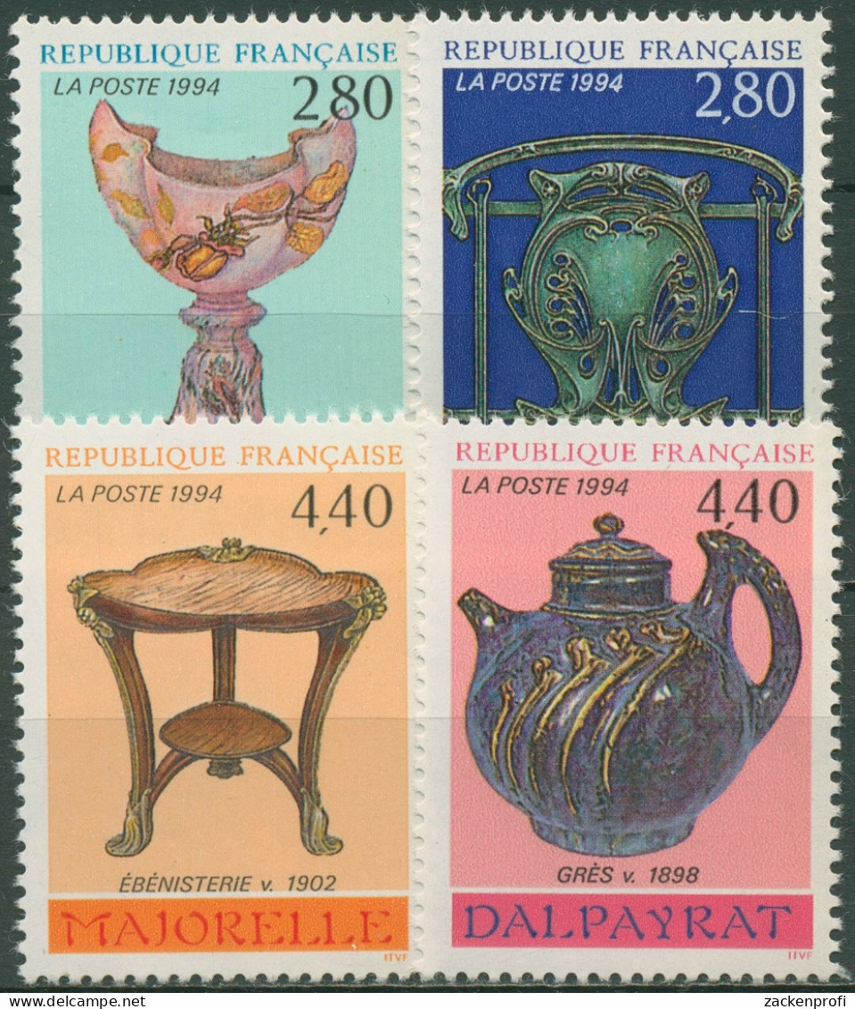 Frankreich 1994 Dekorative Kunst Gegenstände 3000/03 Postfrisch - Unused Stamps