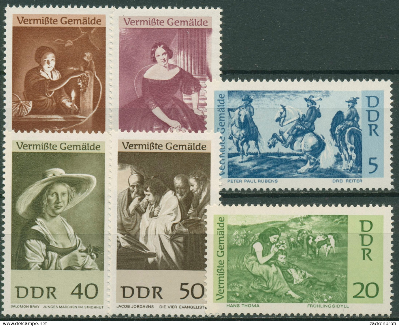 DDR 1967 Vermisste Gemälde 1286/91 Postfrisch - Ungebraucht