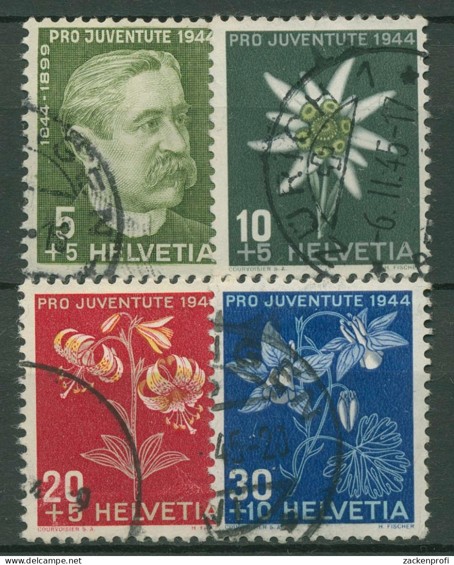 Schweiz 1944 Pro Juventute Alpenblumen (II), Numa Droz 439/42 Gestempelt - Usados