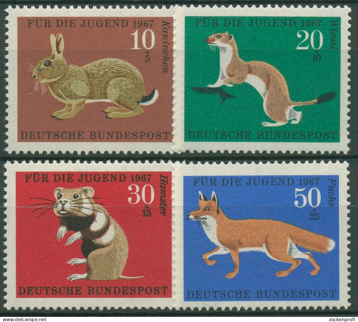 Bund 1967 Jugend: Tiere Pelztiere 529/32 Postfrisch - Unused Stamps