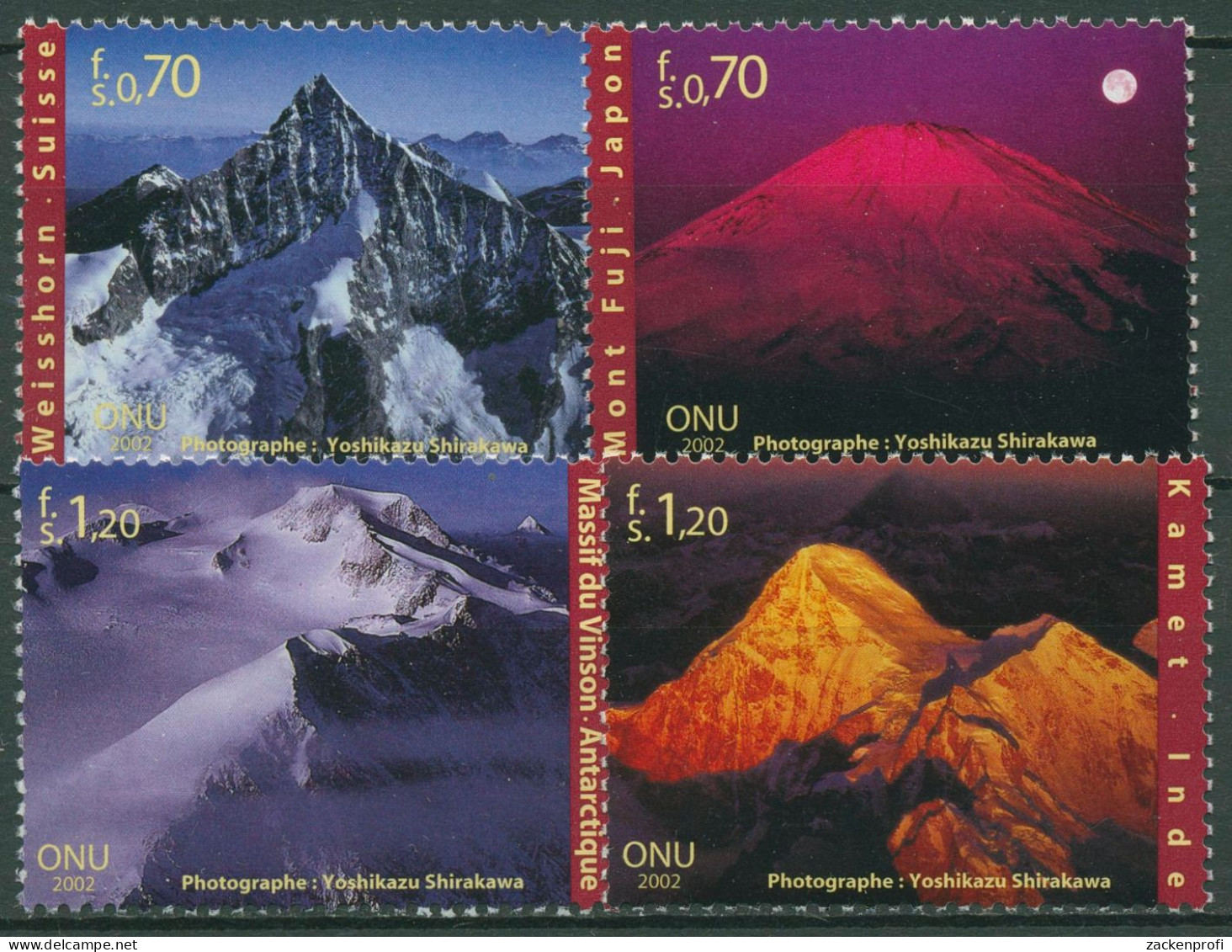 UNO Genf 2002 Jahr Der Berge Bergfotografien 440/43 Postfrisch - Nuevos